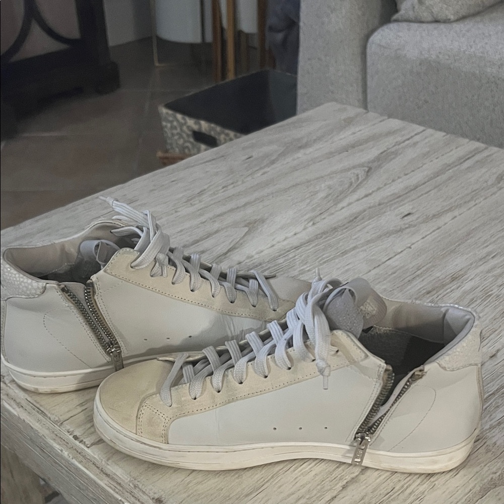 P448 White and Gray Women's Sneakers